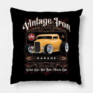 Cool Classic Retro Vintage Iron Thirties Style Hot Rod Car Pillow