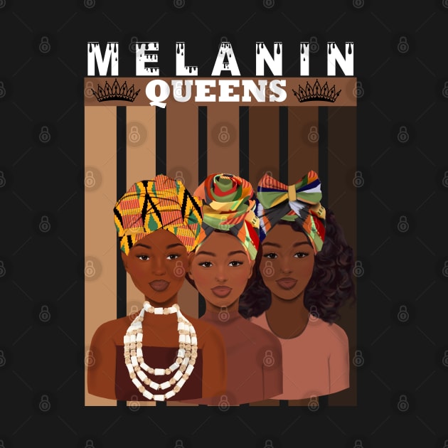 Melanin Afro Queens Black Pride by Merchweaver