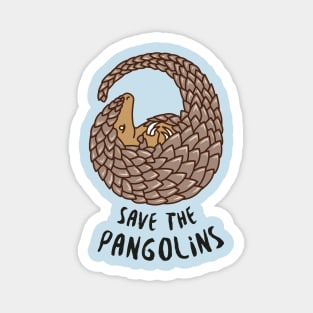 Save the Pangolins - Curled Up Pangolin Magnet