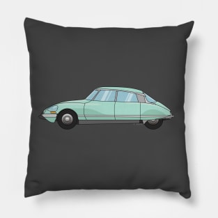 Citroen DS Green Illustration Pillow