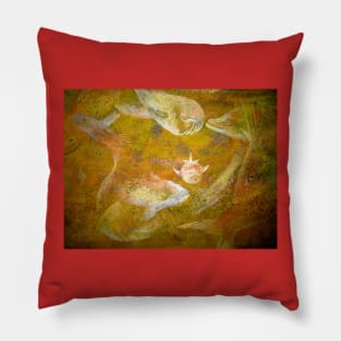 Happy Accident Luminous Ghost Fish Painting - Section 3 Pillow