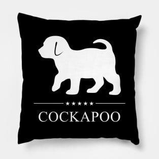 Cockapoo Dog White Silhouette Pillow