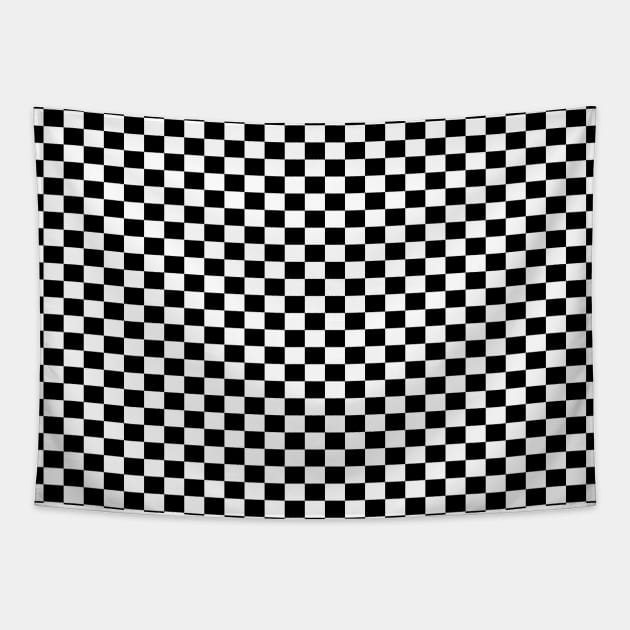 Checkered Black And White Tapestry by DragonTees