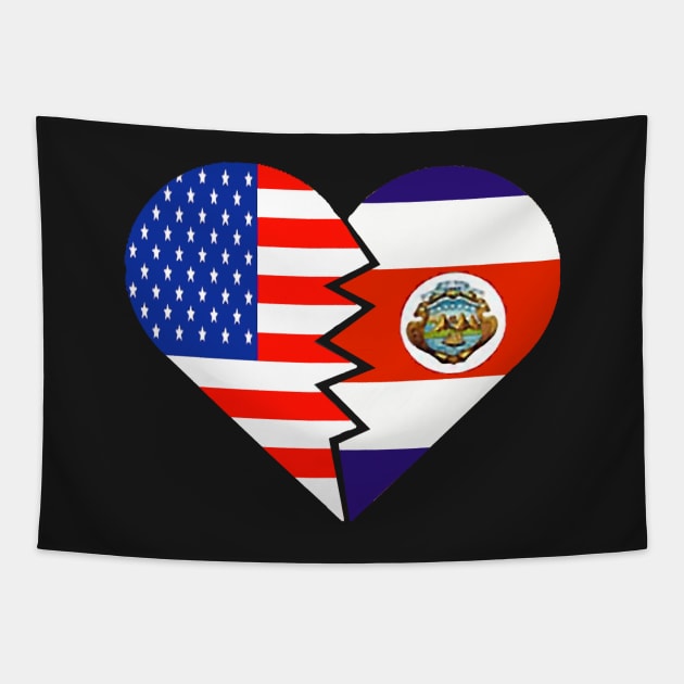 Costa Rica Flag USA Flag Pura Vida Hispanic Latino Spanish Food Culture 2 Tapestry by hispanicworld