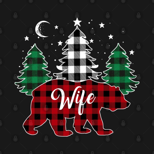 Wife Bear Buffalo Red Plaid Matching Family Christmas by Marang