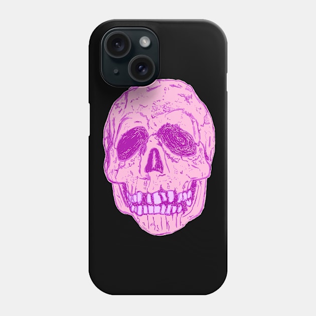 Silver Shamrock Skull (Neon Pink) Phone Case by attackofthegiantants