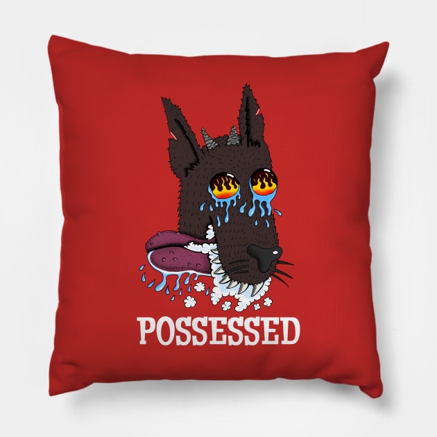 POSSESSED DOG Pillow by micalef