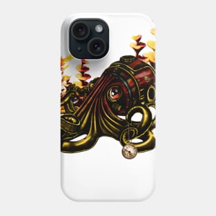 Awesome steampunk octopus with plants Phone Case