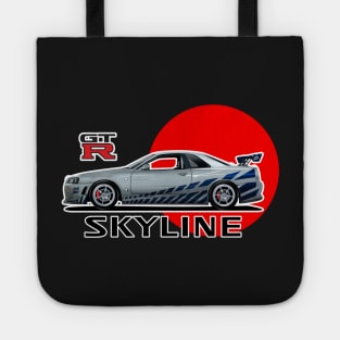 Brian's skyline gtr R34 Nissan (brian o conner) godzilla Tote