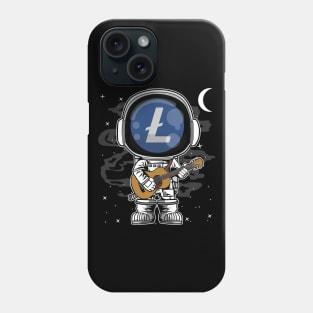 Astronaut Guitar Litecoin LTC Coin To The Moon Crypto Token Cryptocurrency Blockchain Wallet Birthday Gift For Men Women Kids Phone Case