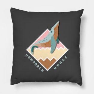 Humpback Whale Retro Design Pillow