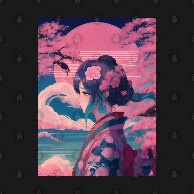 Vaporwave japanese princess by Spaceboyishere