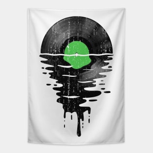 Cool Music Vinyl Retro Vintage Green Tapestry