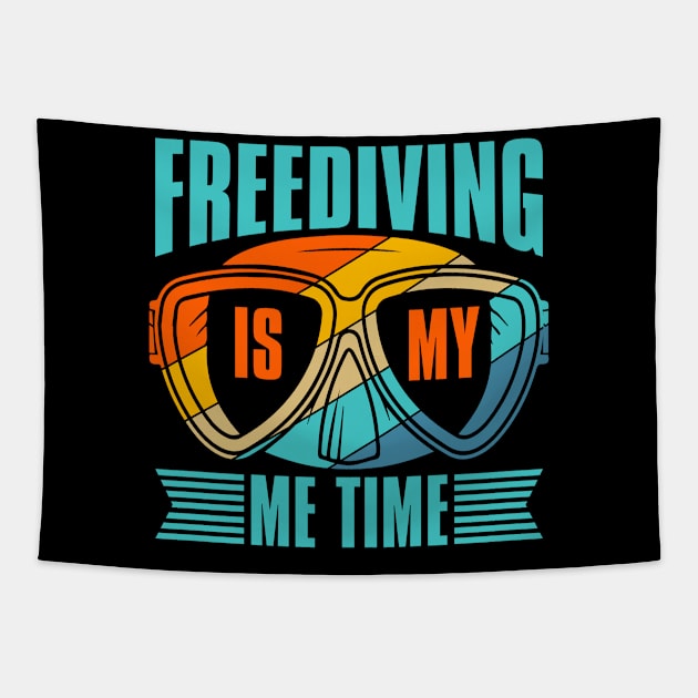 Freedive Freediving Is My Me Time Apnoe Retro Tapestry by T-Shirt.CONCEPTS