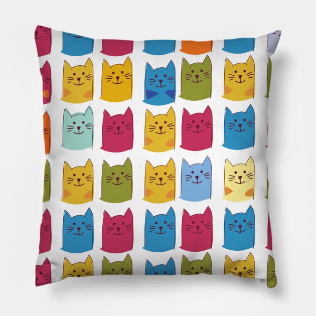 Cats Pattern Pillow by nickemporium1