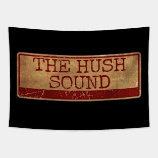 Aliska text red gold retro The Hush Sound Tapestry