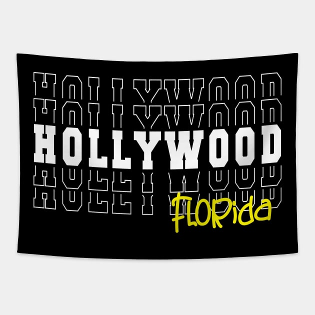 Hollywood city Florida Hollywood FL Tapestry by TeeLogic