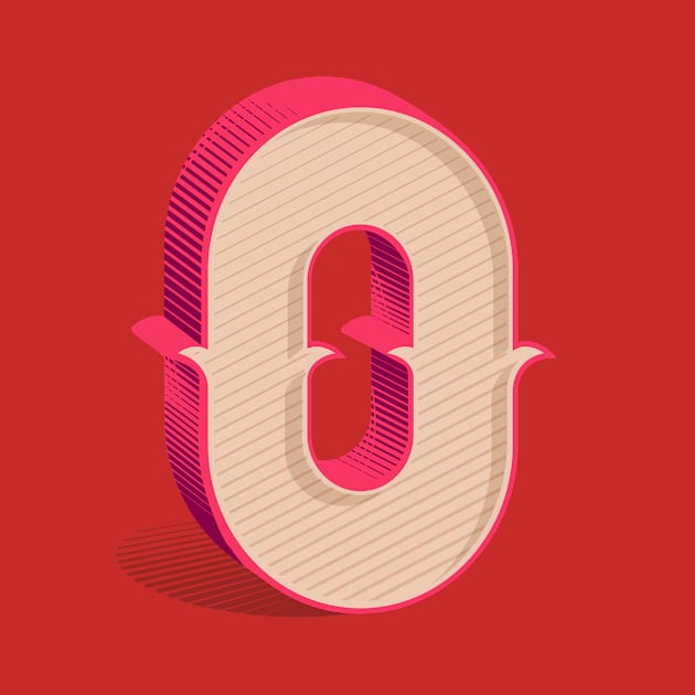 Simplistic Isometric 3D Letter O Typographic Art by New East 