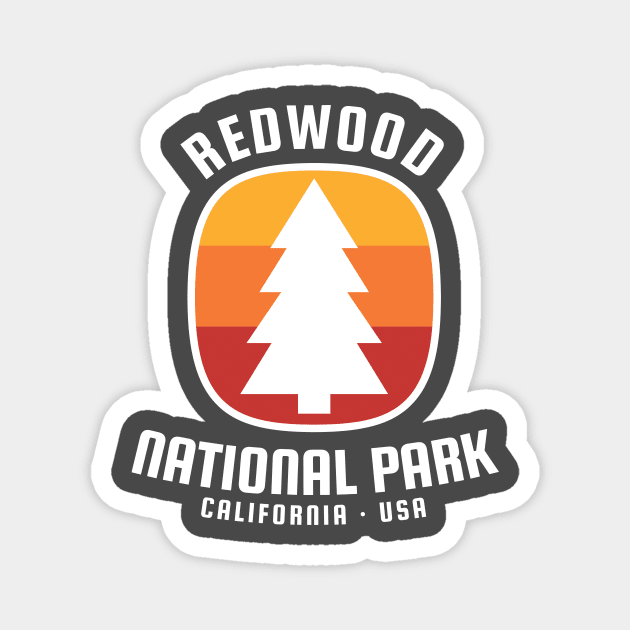 Redwood National Park Retro Magnet by roamfree