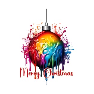 Merry Christmas Ornament Paint Pocket Design T-Shirt