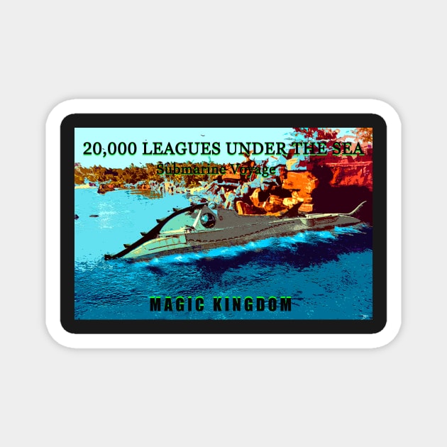 20,000 Leagues under the sea poster art Magnet by dltphoto