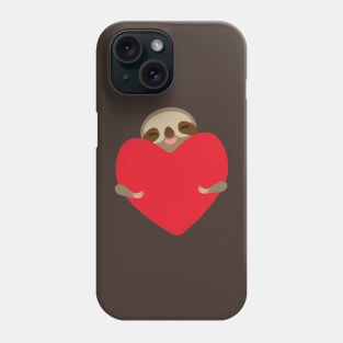 Cute sloth with red heart Phone Case