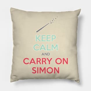 Keep Calm and Carry On Simon (Multi-Color Text) Pillow