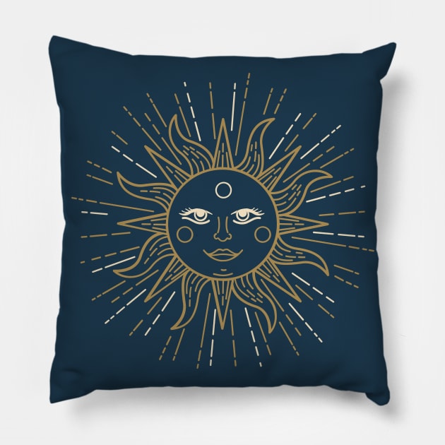 Golden Sun Pillow by tramasdesign