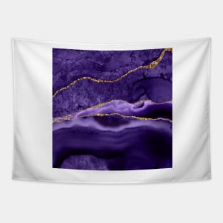 Watercolor Agate in Amethyst Purple Glitter Veins Tapestry