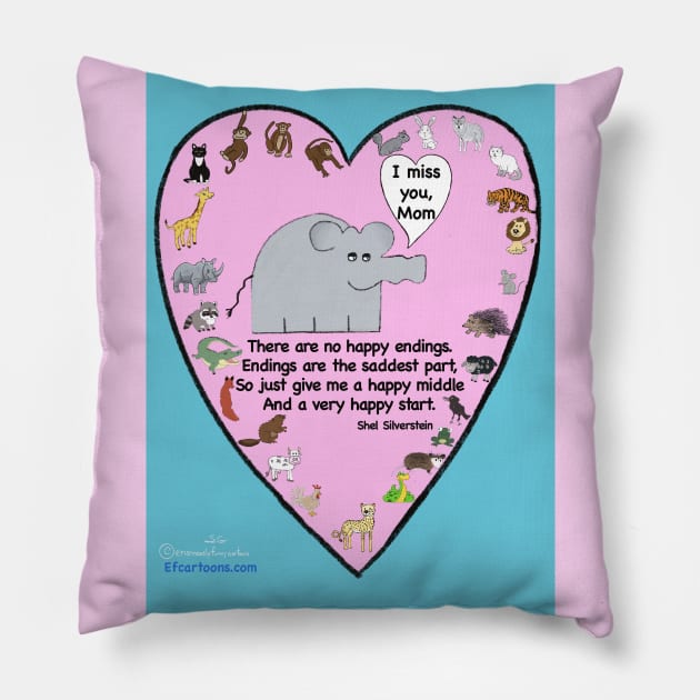 Enormously Funny Cartoons Missing Mom Pillow by Enormously Funny Cartoons