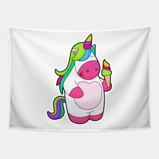 Unicorn with Waffle Ice cream Tapestry