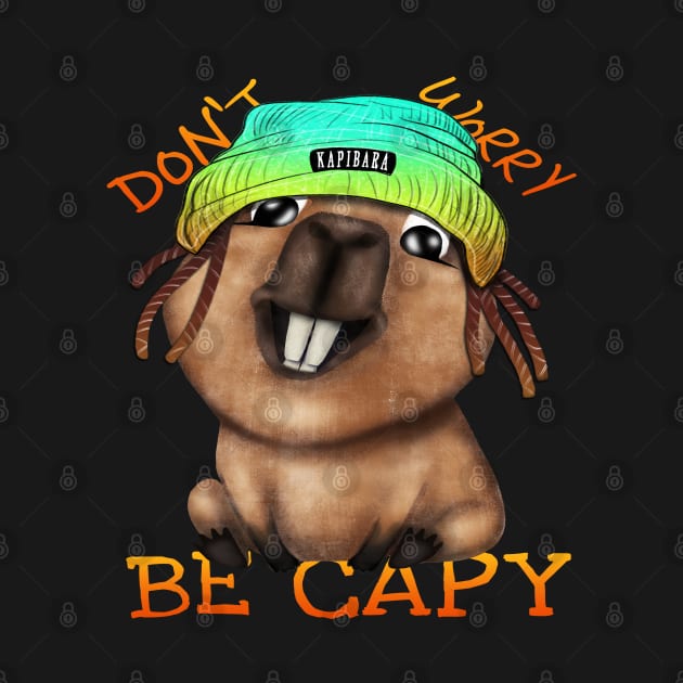 Rasta Capy Tee - Peace, Love, and Capybara by PrezencikABC