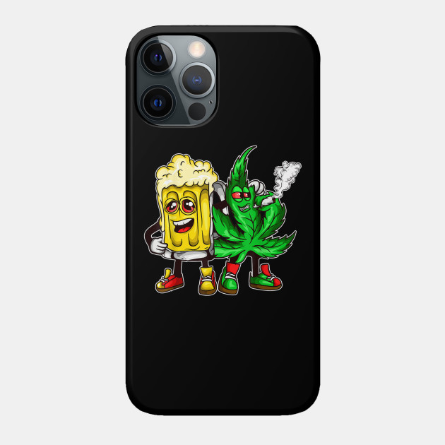 420 Pot Leaf Marijuana Bong Beer Drunk Weed Cannabis - Beer Day - Phone Case