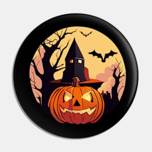 Haunted Halloween Moonlight Pin