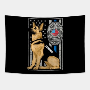 Police K 9 Unit German Shepherd Dog Thin Blue Line Tapestry