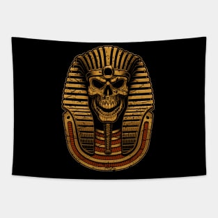 Golden Pharaoh Skull Tapestry