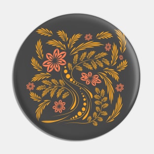 Folk flowers floral art print Flowers abstract art Pin