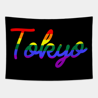 Tokyo Pride LGBTQ Rainbow Flag Tapestry