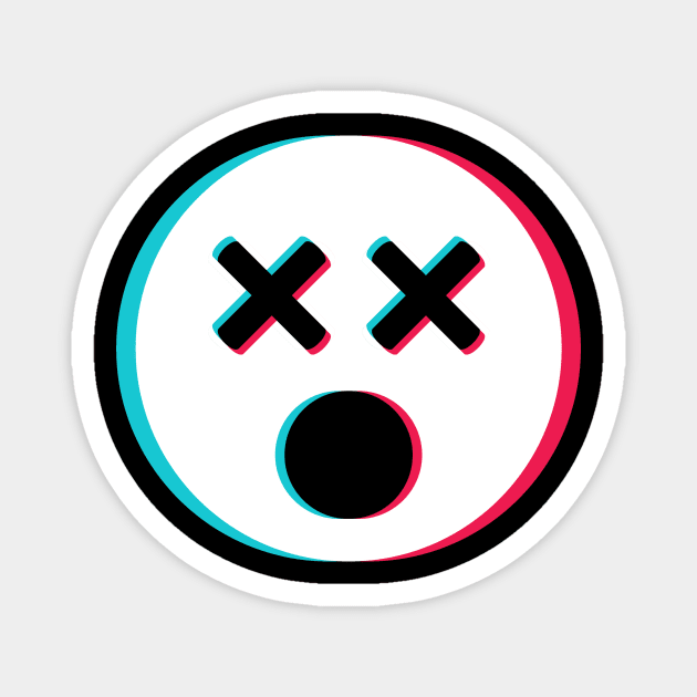 TikTok XO XO confused emoji smiley White Magnet by ThingyDilly