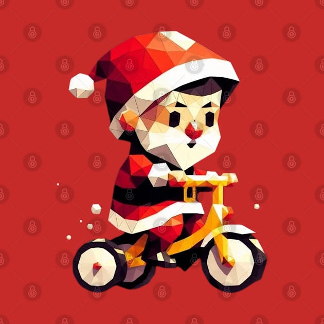 Christmas Baby Santa Bicycle by fadinstitute