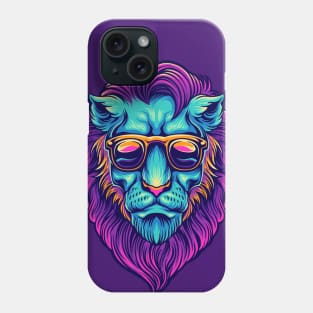 Psychedelic Lion Head Illustration Phone Case