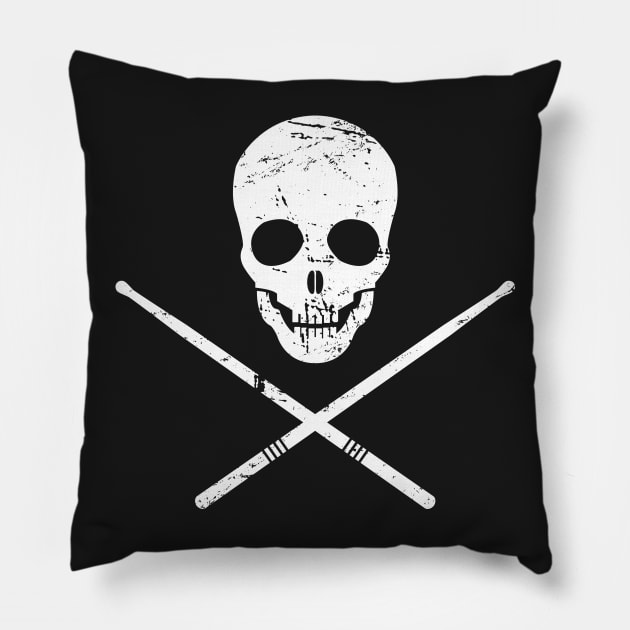 Skull And Drumsticks – Design for Drummers Pillow by MeatMan