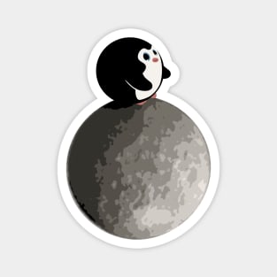 Penguin on the Moon Magnet