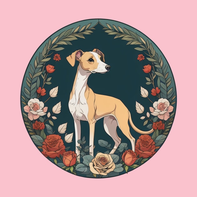 Italian Greyhound Floral Frame by Pet And Petal