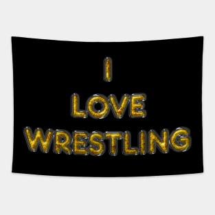 I Love Wrestling - Yellow Tapestry