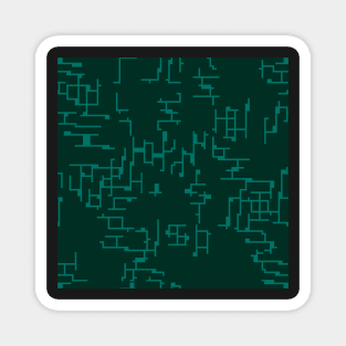 Playful orthogonal Pattern - Teal Grean Magnet