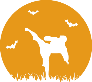 Karate Martial Arts Fighting Halloween Silhouette Magnet