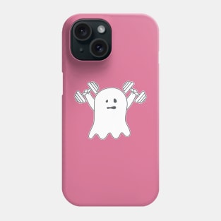 cute ghost with dumbbells Phone Case