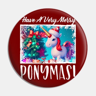 Merry Ponymas, Cute Animal Lover Christmas Pony Pin