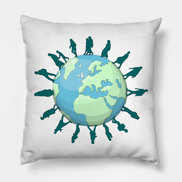 immigration around the world Pillow by Akman